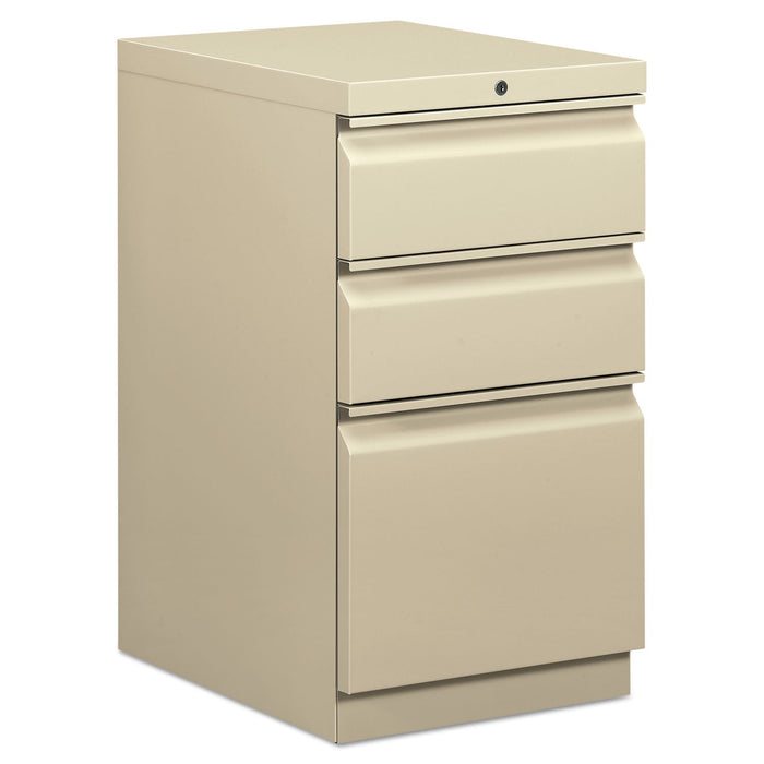 HON Mobile Pedestals, Left or Right, 3-Drawers: Box/Box/File, Legal/Letter, Putty, 15" x 20" x 28"