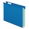 Pendaflex Extra Capacity Reinforced Hanging File Folders with Box Bottom, 2" Capacity, Letter Size, 1/5-Cut Tabs, Blue, 25/Box