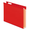 Pendaflex Extra Capacity Reinforced Hanging File Folders with Box Bottom, 2" Capacity, Letter Size, 1/5-Cut Tabs, Red, 25/Box