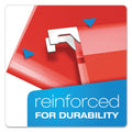 Pendaflex Extra Capacity Reinforced Hanging File Folders with Box Bottom, 2" Capacity, Letter Size, 1/5-Cut Tabs, Red, 25/Box