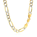 7.0mm 14K Yellow Gold Solid Pave Figaro Chain by Bids.com