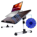 26.6 Foldable Adjustable Laptop Tray Stand Desk with CPU Cooling Fans & Mouse Pad by DailySale