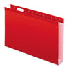 Pendaflex Extra Capacity Reinforced Hanging File Folders with Box Bottom, 2" Capacity, Legal Size, 1/5-Cut Tabs, Red, 25/Box