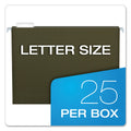 Pendaflex Standard Green Hanging Folders, Letter Size, 1/5-Cut Tabs, Standard Green, 25/Box