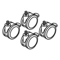 HON Height-Adjustable Base Caster Add-On Kit, Grip Ring Stem, 2" Wheel, Black, 4/Set