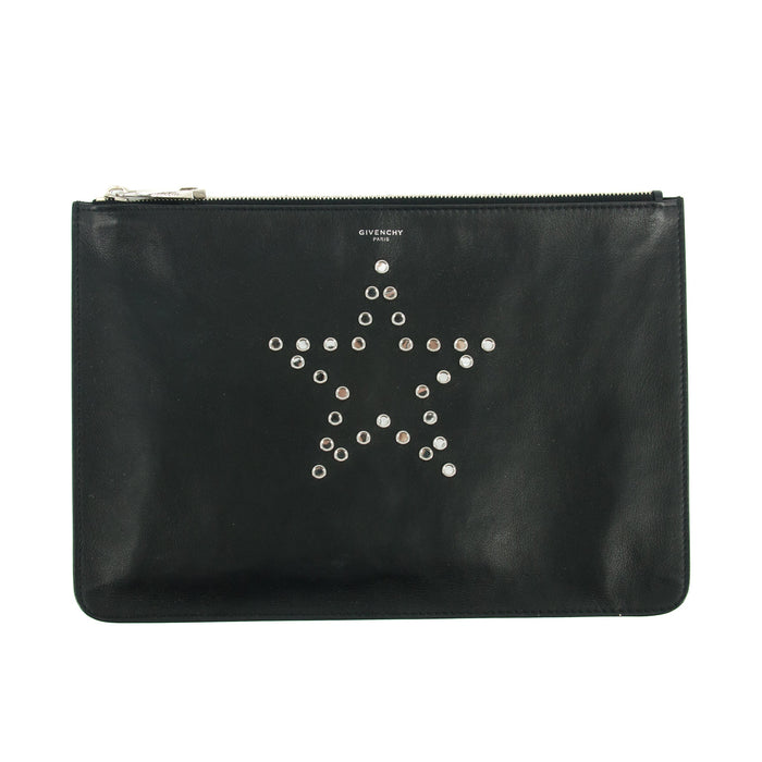 Givenchy Black Leather Star Clutch Bag #2661 by Bolt Boutique