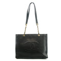 Chanel Large Coco Logo Caviar Skin Black Tote Bag Gold Hardware #2664 by Bolt Boutique