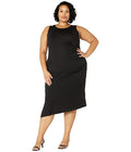 Michael Michael Kors Crewneck Drape Asymmetric Dress in Black, Size 3X by Vanessa Jane