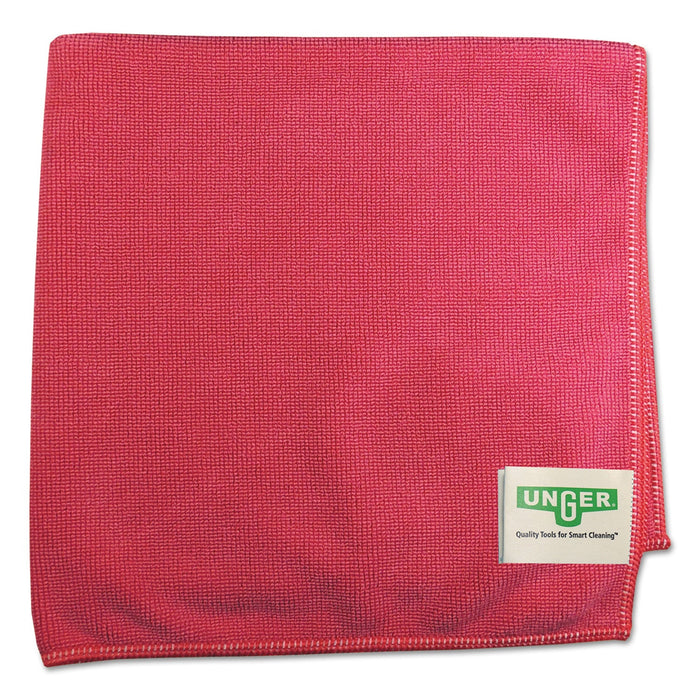 Unger SmartColor MicroWipes 4000, Heavy-Duty, 16 x 15, Red, 10/Pack