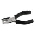 Universal Eight-Sheet Handheld One-Hole Punch, 1/4" Holes, Metal with Rubber Grip, Black