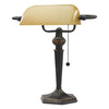 Alera Traditional Banker's Lamp, 10"w x 13.38"d x 16"h, Antique Bronze
