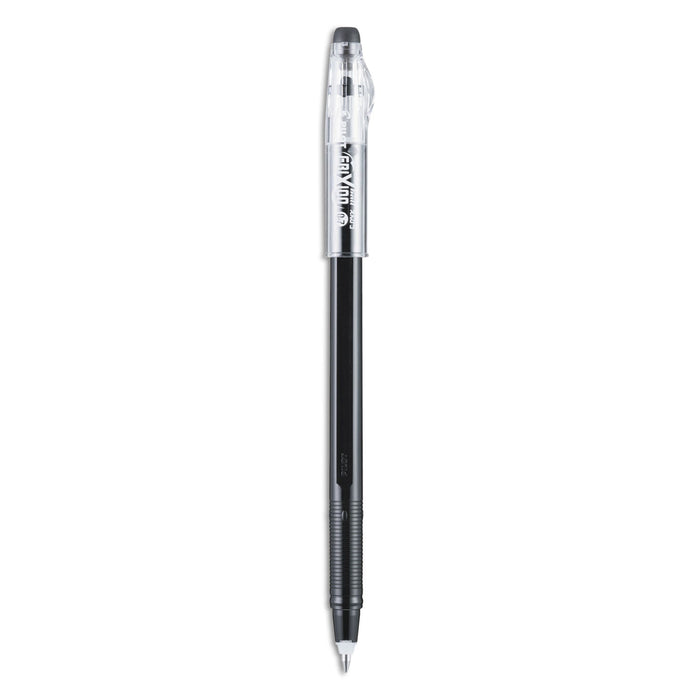 Pilot FriXion ColorSticks Erasable Gel Pen, Clipless Stick, Fine 0.7 mm, Black Ink, Black Barrel, Dozen