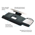 3M Easy Adjust Keyboard Tray, Highly Adjustable Platform, 23" Track, Black
