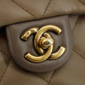 Chanel Medium Dark Grey Quilted Glazing Calfskin Top Handle 23 Series - #2675 by Bolt Boutique