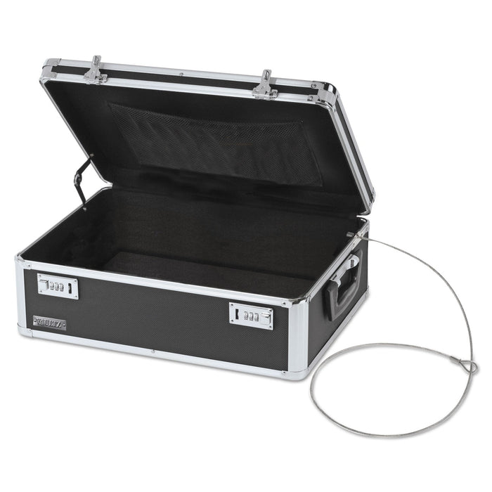 Vaultz Locking Storage Chest, Medium Density Fiberboard, 14.5 x 8 x 19.5, Black