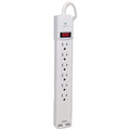 Innovera Surge Protector, 6 AC Outlets/2 USB Ports, 6 ft Cord, 1,080 J, White