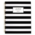 Cambridge Black and White Striped Hardcover Notebook, 1 Subject, Wide/Legal Rule, Black/White Stripes Cover, 11 x 8.88, 80 Sheets
