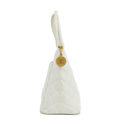 Chanel Caviar Skin Reprint Medallion Tote Bag White 2 Series #2678 by Bolt Boutique