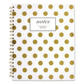 Cambridge Gold Dots Hardcover Notebook, 1 Subject, Wide/Legal Rule, White/Gold Cover, 11 x 8.88, 80 Sheets