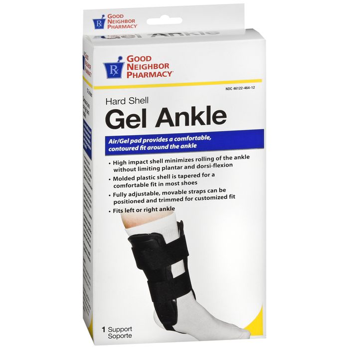 Good Neighbor Pharmacy Hard Shell Gel Ankle Support Black Adjustable 1ct by Pasteur Pharmacy