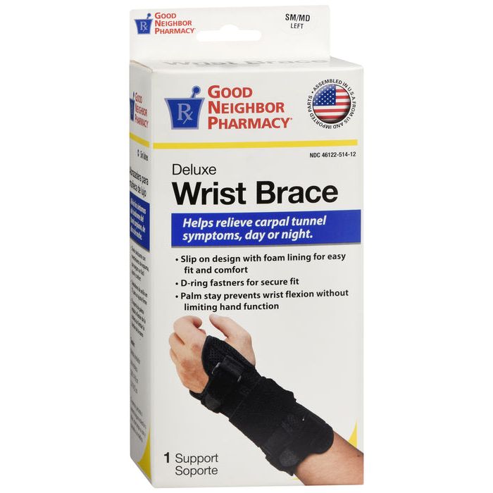 Good Neighbor Pharmacy GNP Wrist Brace Deluxe Stabilizer Left Black S/M by Pasteur Pharmacy