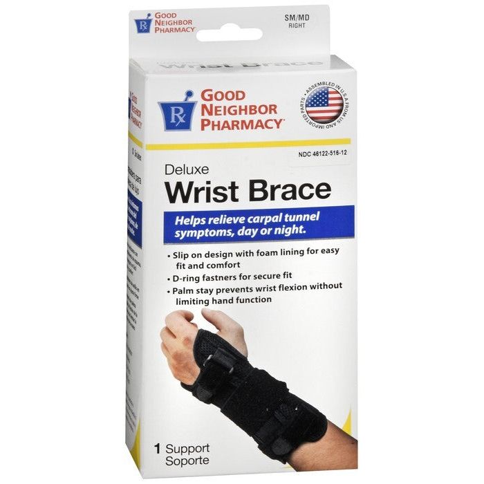 Good Neighbor Pharmacy Right Deluxe Wrist Brace Black Small/Medium 1ct by Pasteur Pharmacy