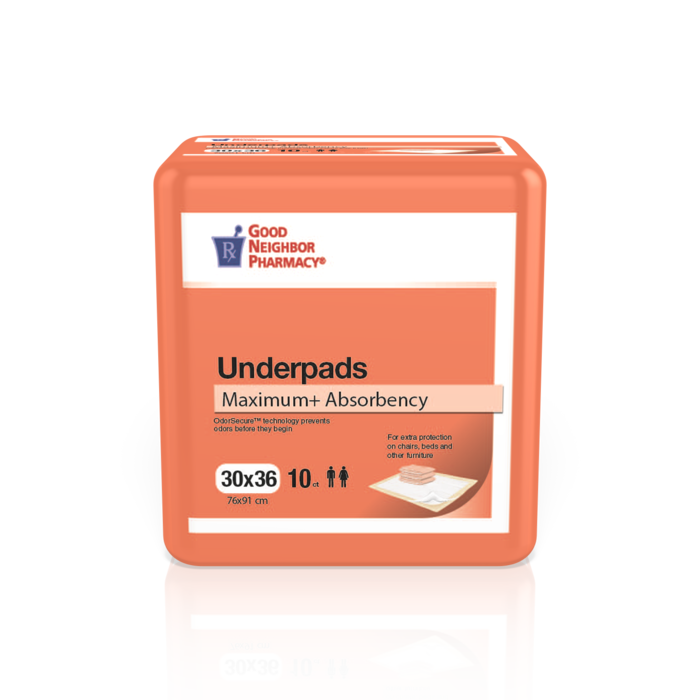 Good Neighbor Pharmacy Underpads Maximum Absorbency 30x36in 10ct by Pasteur Pharmacy