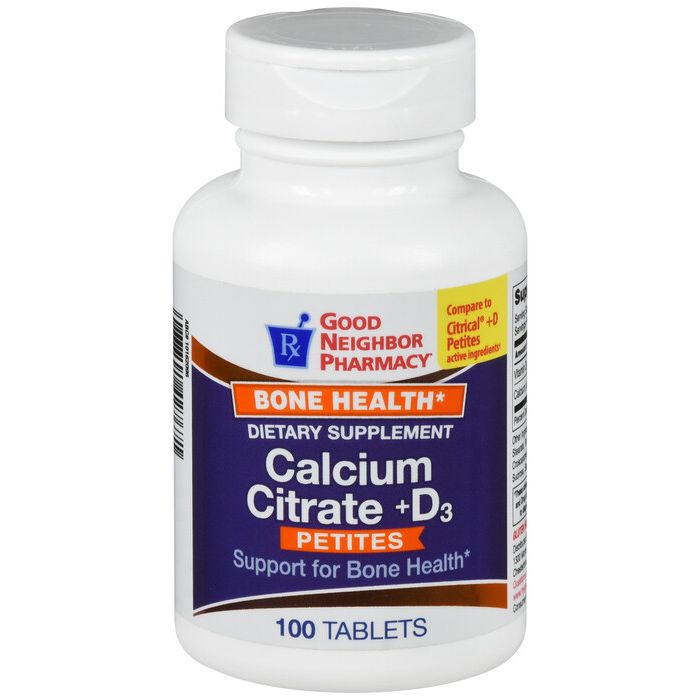 GNP Calcium Citrate + Vitamin D3 Petites Bone & Joint Health Support 100 Tablets by Pasteur Pharmacy