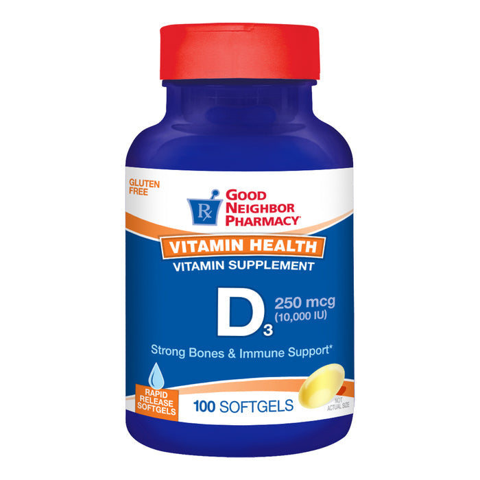Good Neighbor Pharmacy Vitamin D3 10000IU Softgels 100ct by Pasteur Pharmacy