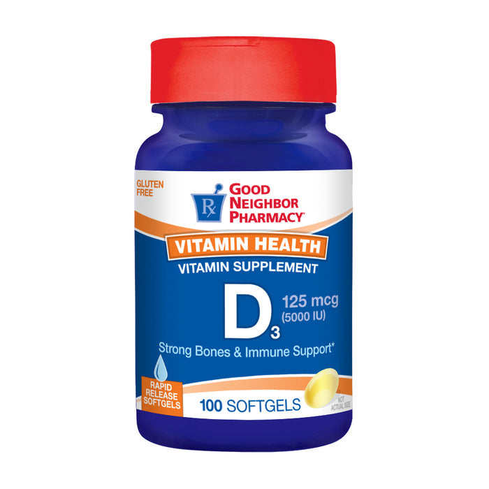 Good Neighbor Pharmacy Vitamin D3 5000IU Softgels 100ct by Pasteur Pharmacy