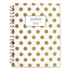Cambridge Gold Dots Hardcover Notebook, 1 Subject, Wide/Legal Rule, White/Gold Cover, 9.5 x 7, 80 Sheets