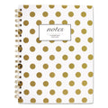 Cambridge Gold Dots Hardcover Notebook, 1 Subject, Wide/Legal Rule, White/Gold Cover, 9.5 x 7, 80 Sheets