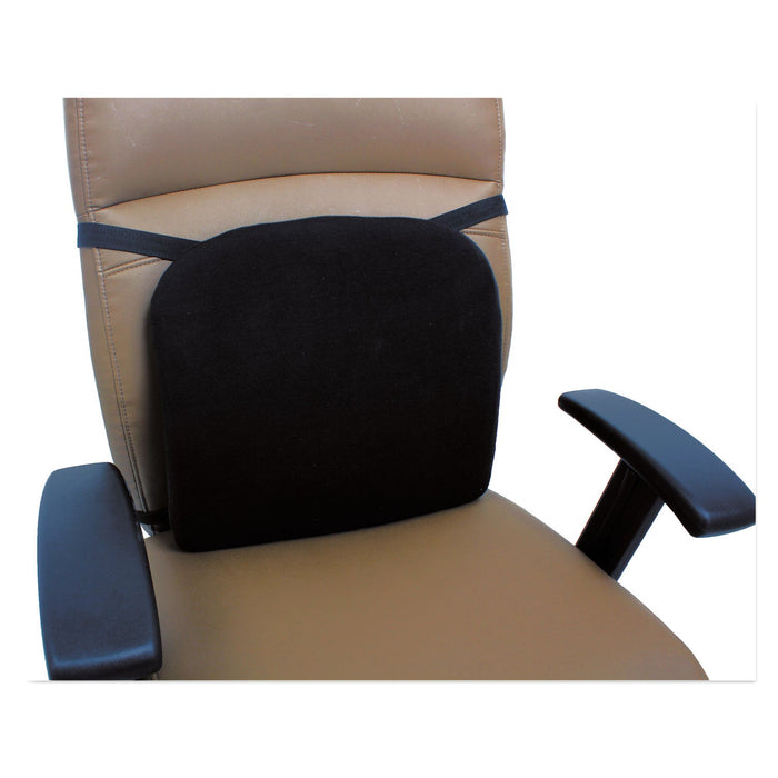 Alera Cooling Gel Memory Foam Backrest, Two Adjustable Chair-Back Straps, 14.13 x 14.13 x 2.75, Black