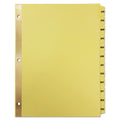Universal Deluxe Preprinted Plastic Coated Tab Dividers with Black Printing, 12-Tab, Jan. to Dec., 11 x 8.5, Buff, 1 Set