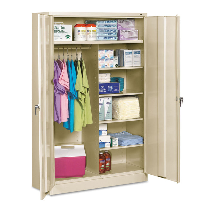 Tennsco Jumbo Combination Steel Storage Cabinet, 48w x 24d x 78h, Putty