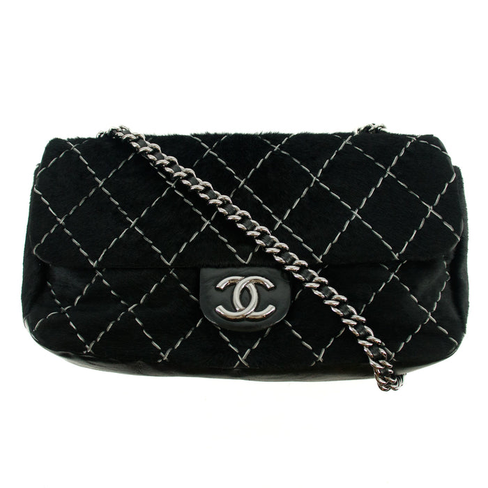 Chanel Wild Stitch Harako Flap Shoulder Bag 13 Series Black #2686 by Bolt Boutique
