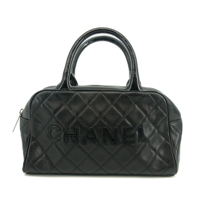 Chanel Caviar Skin Logo Matlasse Mini Bowling Bag 6 Series #2687 by Bolt Boutique