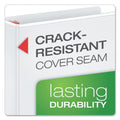 Cardinal XtraLife ClearVue Non-Stick Locking Slant-D Ring Binder, 3 Rings, 4" Capacity, 11 x 8.5, White