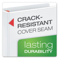 Cardinal XtraLife ClearVue Non-Stick Locking Slant-D Ring Binder, 3 Rings, 5" Capacity, 11 x 8.5, White