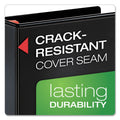 Cardinal XtraLife ClearVue Non-Stick Locking Slant-D Ring Binder, 3 Rings, 1.5" Capacity, 11 x 8.5, Black