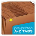 Pendaflex Heavy-Duty Expanding File with Reinforced Flap, 21 Sections, Elastic Cord Closure, 1/3-Cut Tabs, Letter Size, Redrope