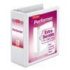 Cardinal Performer ClearVue Slant-D Ring Binder, 3 Rings, 4" Capacity, 11 x 8.5, White