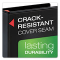 Cardinal XtraLife ClearVue Non-Stick Locking Slant-D Ring Binder, 3 Rings, 5" Capacity, 11 x 8.5, Black