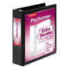 Cardinal Performer ClearVue Slant-D Ring Binder, 3 Rings, 2" Capacity, 11 x 8.5, Black