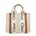 Chloe Woody Small Canvas &amp; Leather 2 Way Handbag Beige x Brown #2695 by Bolt Boutique
