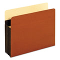 Pendaflex Extra-Wide Heavy-Duty File Pockets, 3.5" Expansion, Letter Size, Redrope, 10/Box
