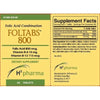Foltabs 800 Dietary Supplement - 115mg Iron, 800mcg Folic Acid, 10mg B12 - 60 Tablets