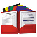 C-Line Two-Pocket Heavyweight Poly Portfolio Folder, 3-Hole Punch, 11 x 8.5, Assorted