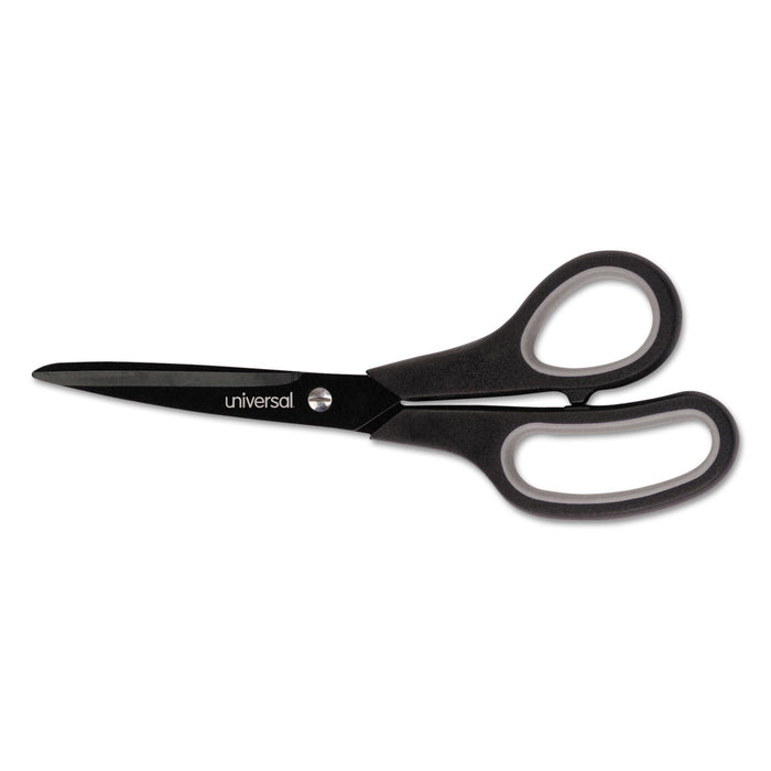 Universal Industrial Carbon Blade Scissors, 8" Long, 3.5" Cut Length, Black/Gray Straight Handle