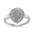 10K White Gold 1/2 Cttw Round & Baguette Cut Diamond Pear Shaped Domed PavÃ© Cluster with Halo Cocktail Ring (H-I Color, SI1-SI2 Clarity) - Size 5 by Bids.com